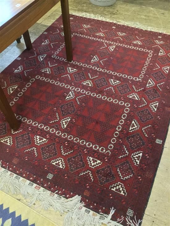 Red ground Bokhara rug